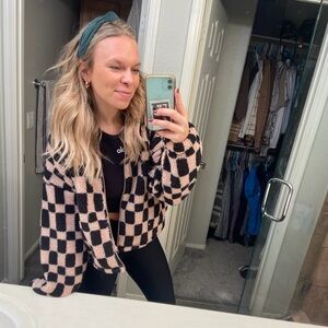 A New Day Black and Cream Checkered Jacket